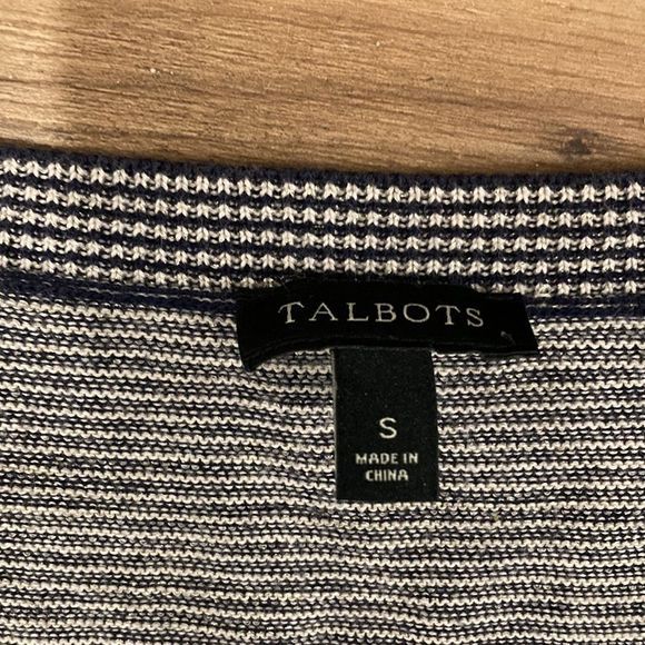 Talbots Black and White Metallic Striped Cardigan Size Small - Picture 3 of 7